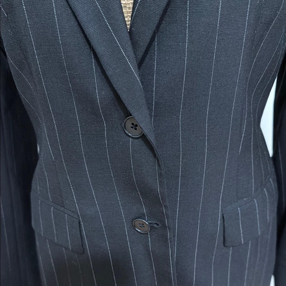 Lauren Ralph Lauren Charcoal Striped Blazer - Picture 2 of 16